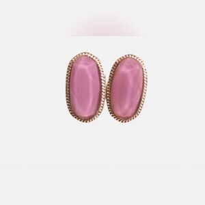 ELEGANT LAVENDER & GOLD OVAL EARRINGS